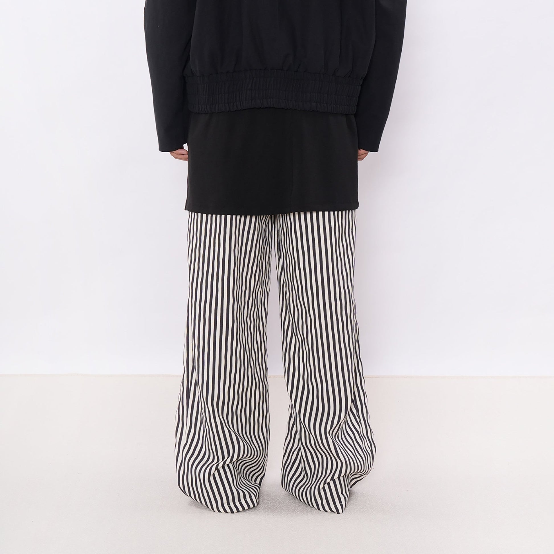 7440 37 1 Retro Contrast-Stripe Pleat Pants-Pants-S (Preorder)-Free Shipping Leatheretro