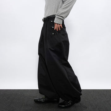 7440 37 1 Side-Button Drawcord Balloon Pants-Pants-S (Preorder)-Free Shipping Leatheretro