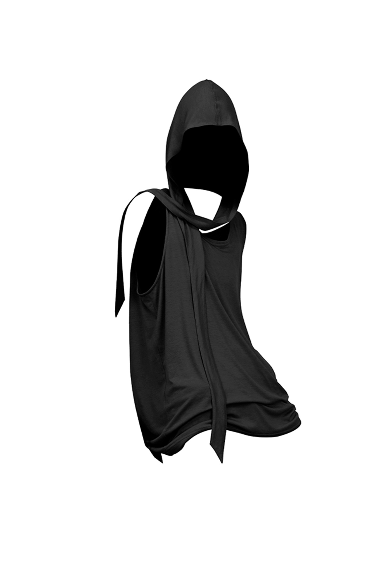 RELABEL Tencel Wool Hooded Ruched Tank Top-Tank Top-S (Preorder)-Green-Free Shipping Leatheretro