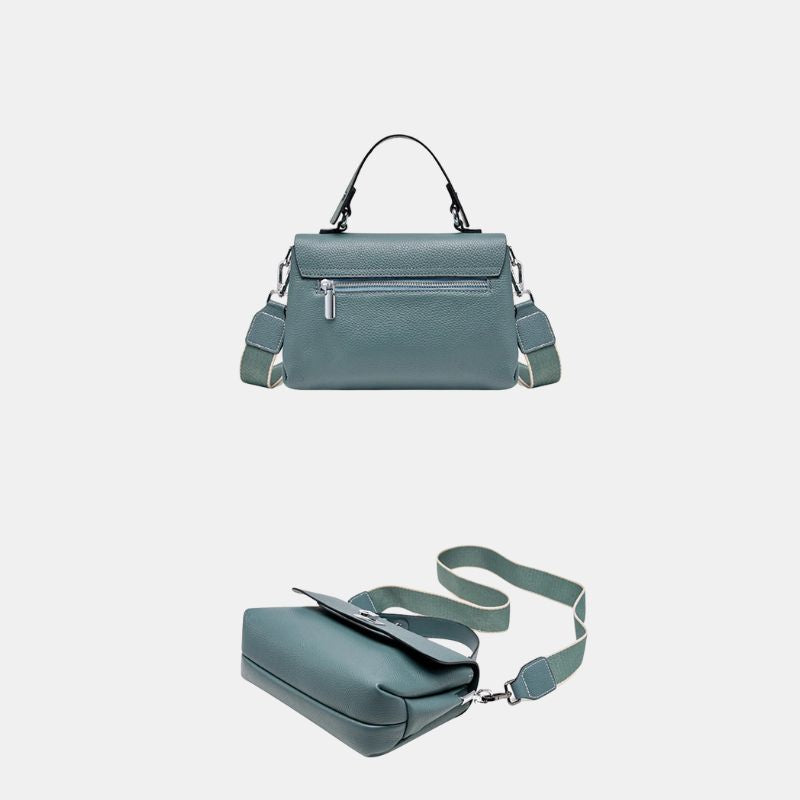 Women's Genuine Leather Crossbody Handbag – Luxury Top-Handle Purse-Handbags-Teal Blue-Free Shipping Leatheretro
