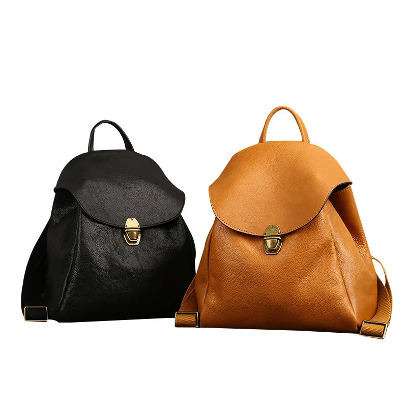 Luxury Retro Leather Women’s Backpack-Backpacks-Black-Free Shipping Leatheretro
