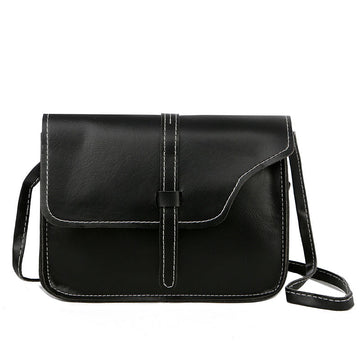 Vintage Leather Crossbody Shoulder Bag - Retro Minimalist Messenger Bags-Shoulder Bag-Black-Free Shipping Leatheretro