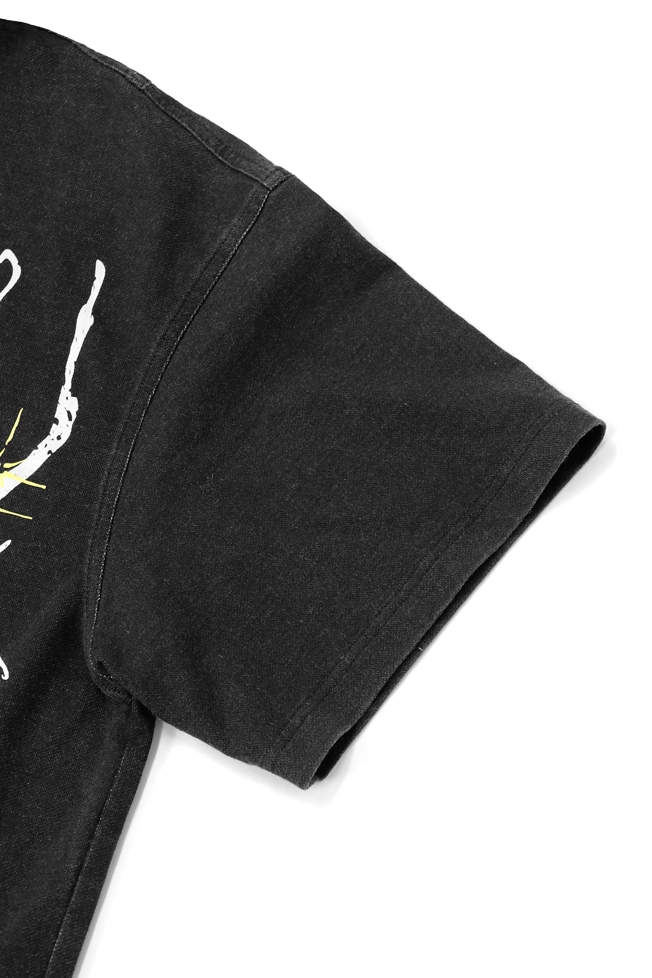RELABEL Detachable Hood Washed Denim Tee-T Shirt-XS-Free Shipping Leatheretro