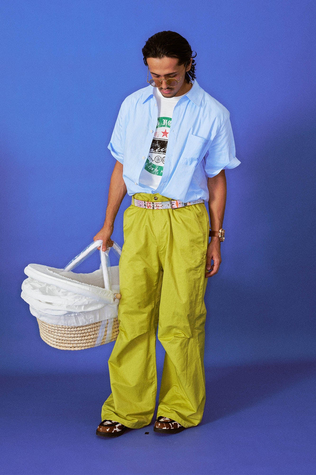 TRECLUB Drawcord Hem Wide-Leg Parachute Pants-Pants-S-Free Shipping Leatheretro