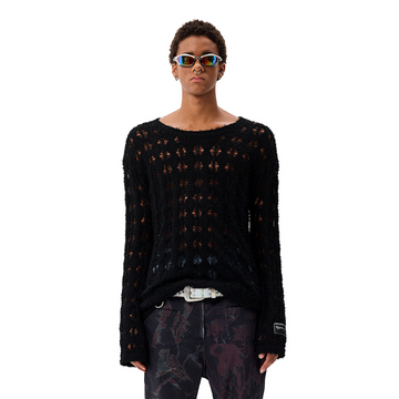 CYCYCY Punk Open-Knit Distressed Sweater-Sweater-S-Black (Preorder)-Free Shipping Leatheretro