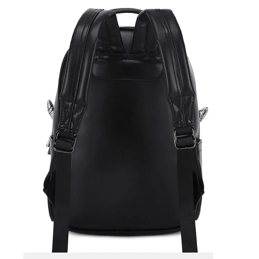 3D Goat Backpack | PU Leather Unisex Travel & School Bag-Backpacks-Black-Free Shipping Leatheretro