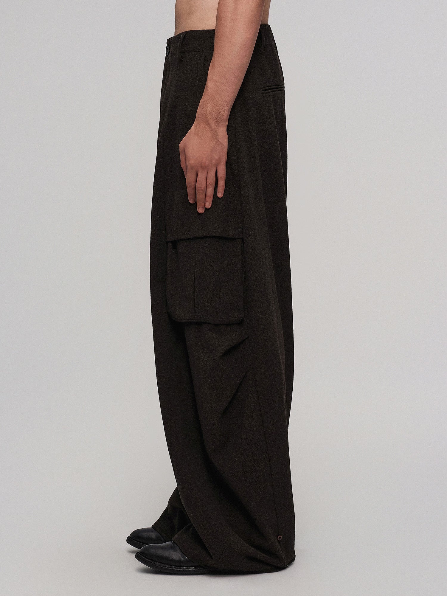 ILNya Nieternite Nifutur Minimal Wool-Blend Big-Pocket Wide-Leg Pants-Pants-S (0)(Preorder)-Free Shipping Leatheretro