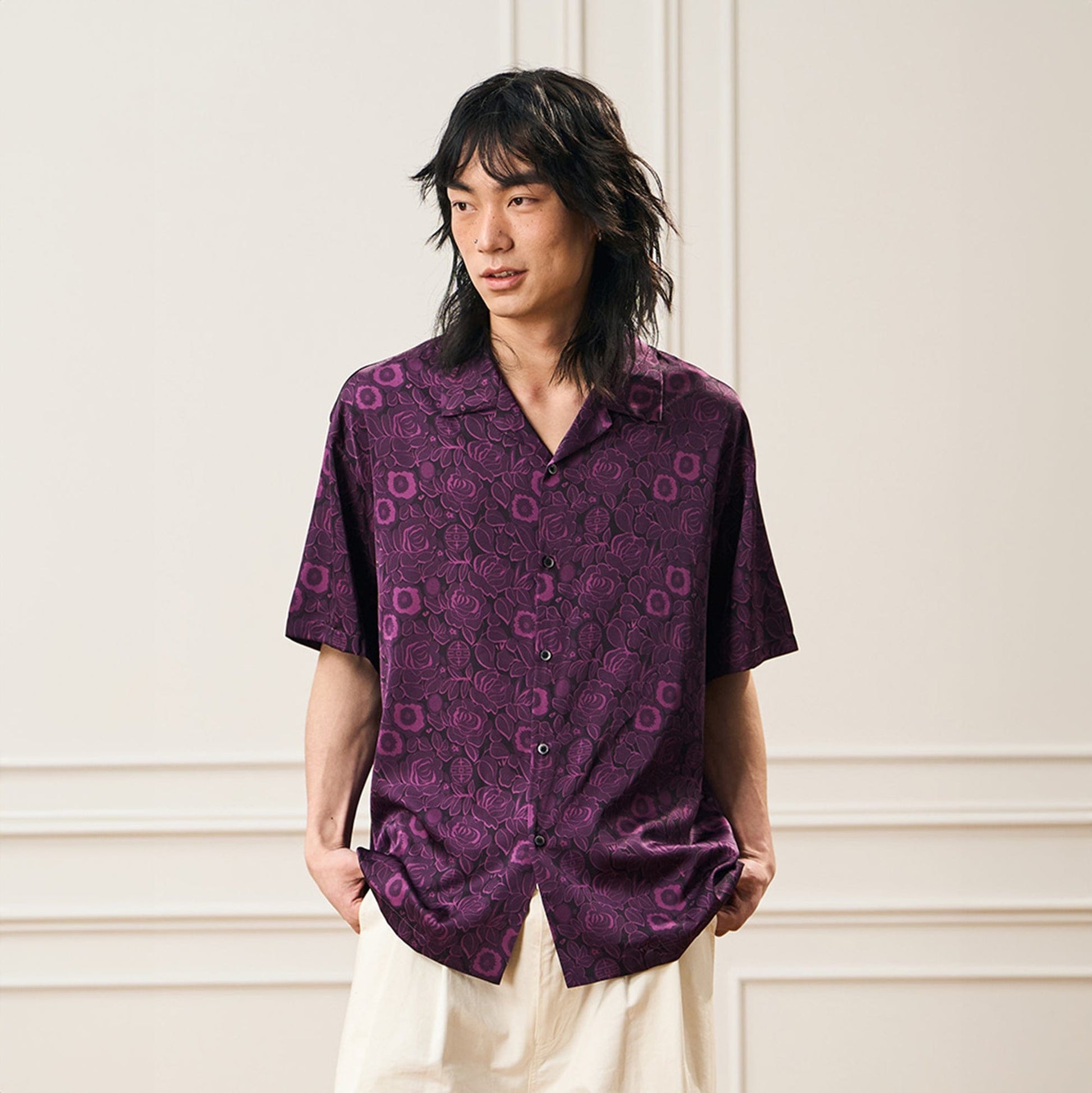 EPIC POETRY Oriental Bloom Cuban Shirt-Half shirt-S-Free Shipping Leatheretro