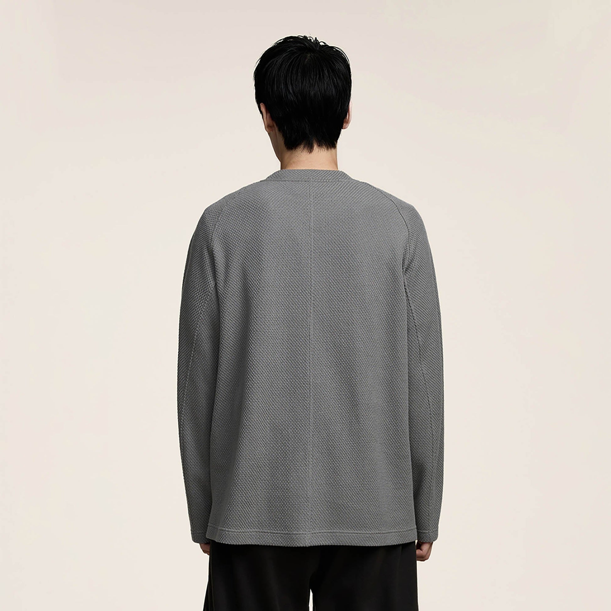 OPICLOTH Essential Spliced Textured Sweatshirt-Sweatshirt-S-Free Shipping Leatheretro