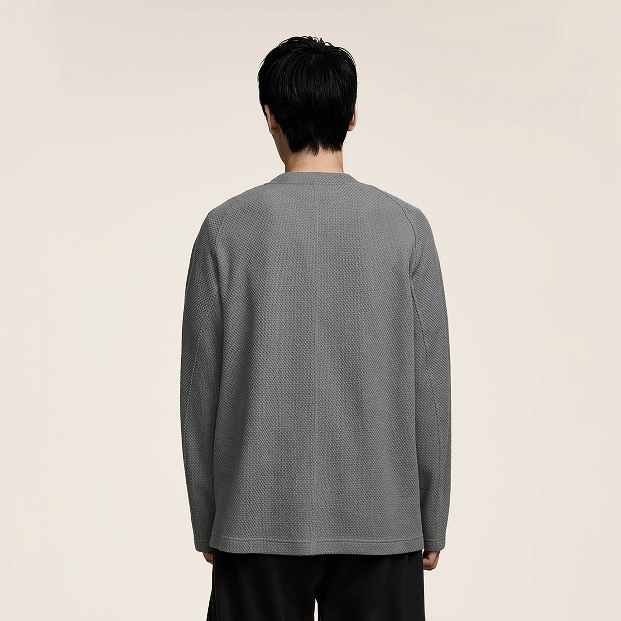 OPICLOTH Essential Spliced Textured Sweatshirt-Sweatshirt-S-Free Shipping Leatheretro