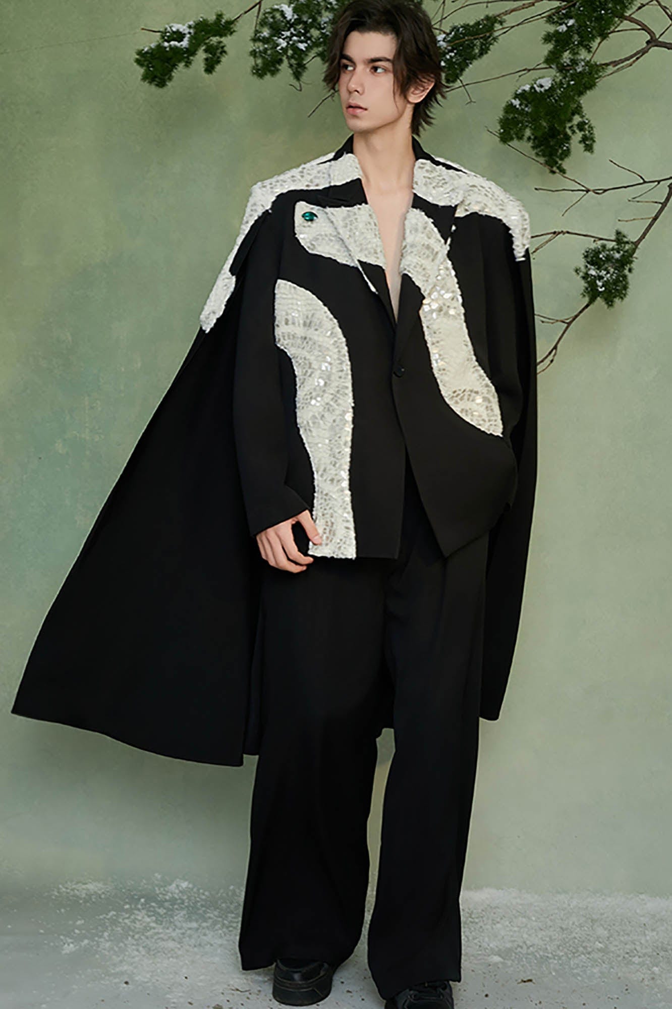 JIECHI The Snake Cape Blazer-Jacket-M-Free Shipping Leatheretro