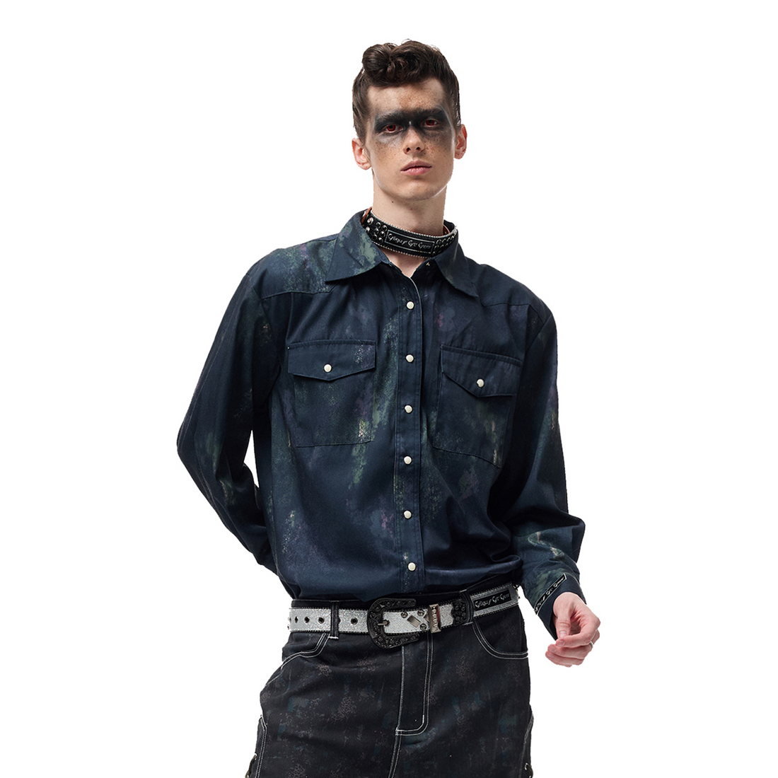 CYCYCY Punk Mottled Court-Style Shirt-Shirt-XS-Free Shipping Leatheretro