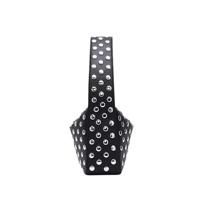 American Style Rivet Armpit Shoulder Bag-Handbags-Black-Free Shipping Leatheretro