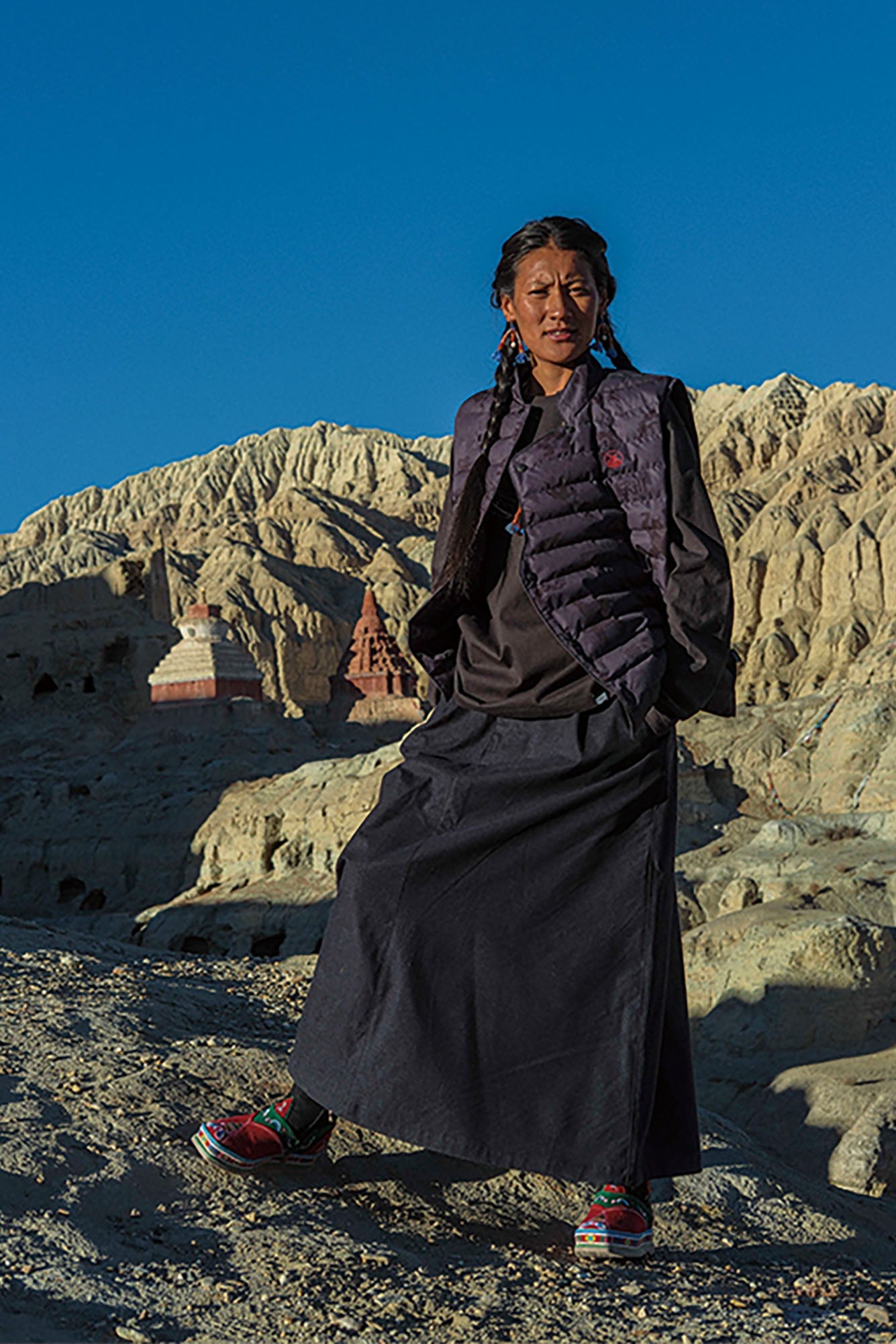 NERHI Asym Button Full-Print Down Vest-Vest-S-Light Gray (Preorder)-Free Shipping Leatheretro