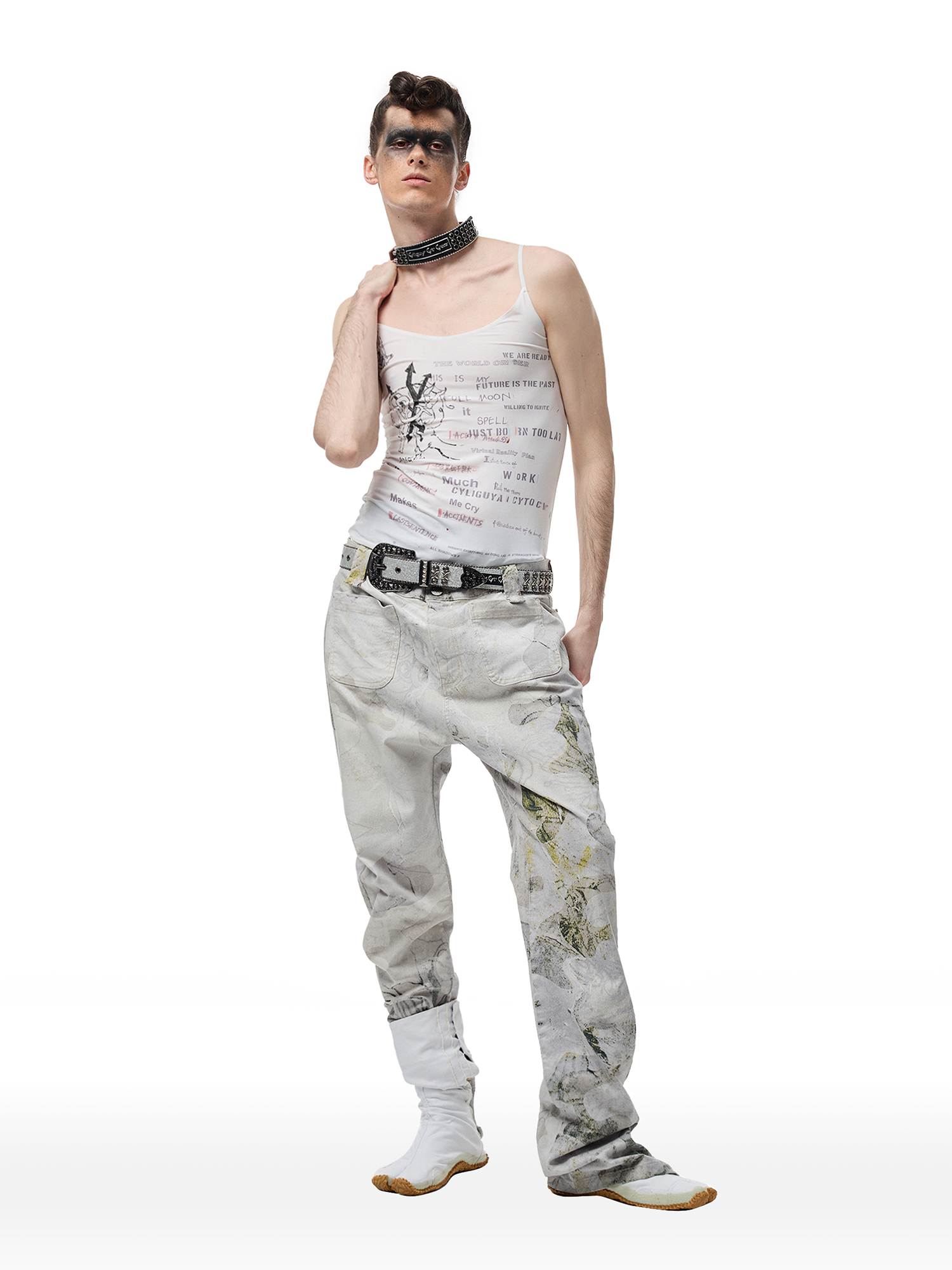 CYCYCY Floral Lace Full-Print Flared Jeans-Jeans-XXS / 27"-Free Shipping Leatheretro