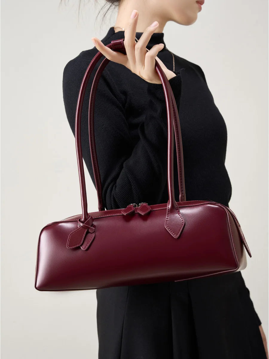 Luxury Vintage Genuine Leather Bag - Korean Design Shoulder Handbags-Handbags-Black-Free Shipping Leatheretro