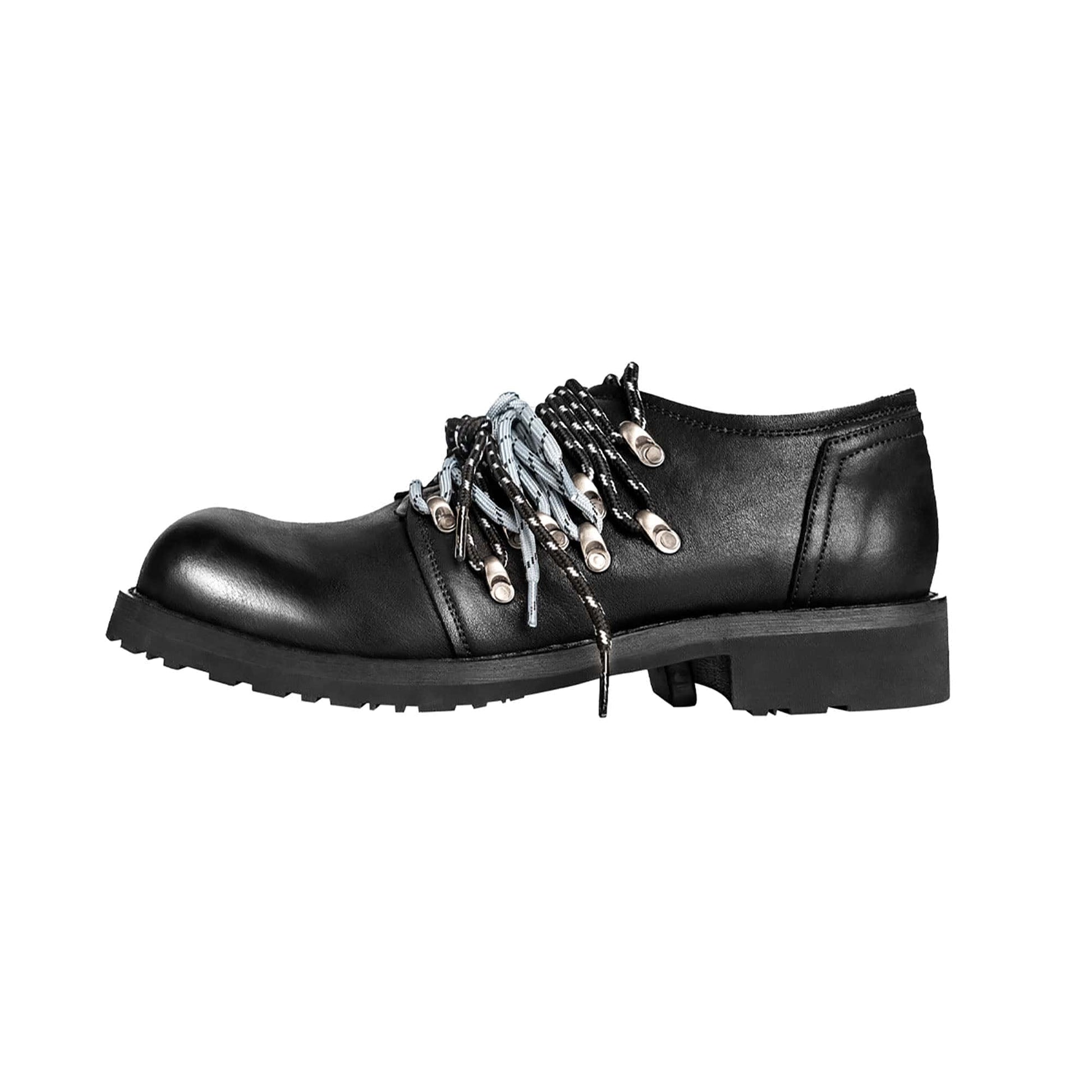 REWRITE Contrast Rope-Laced Leather Derby Shoes-Shoes-38.5-Free Shipping Leatheretro