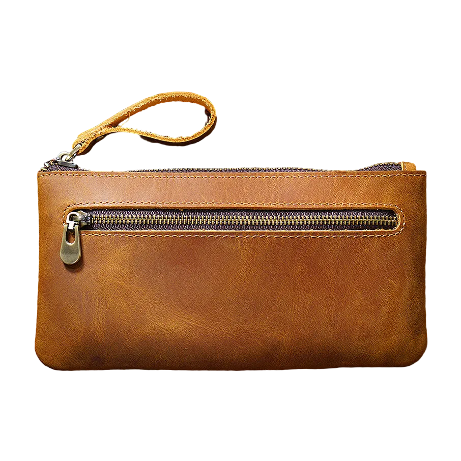 Retro Crazy Horse Leather Pencil Case - Creative Portable Hand Grip Buggy Bag-Pencil Case-Black-Free Shipping Leatheretro