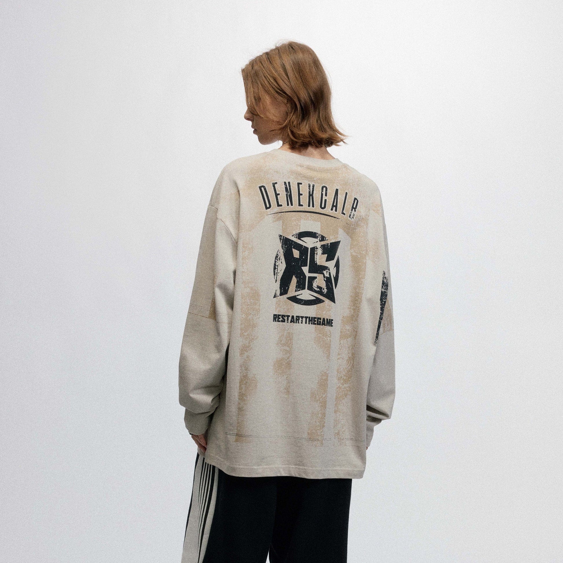 OVDY Retro Distressed Long-Sleeve Jersey-L/S Tee-S-Black-Free Shipping Leatheretro