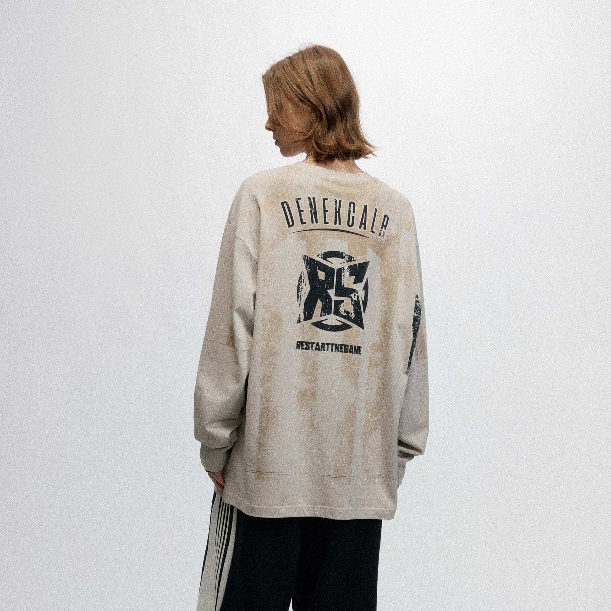 OVDY Retro Distressed Long-Sleeve Jersey-L/S Tee-S-Black-Free Shipping Leatheretro