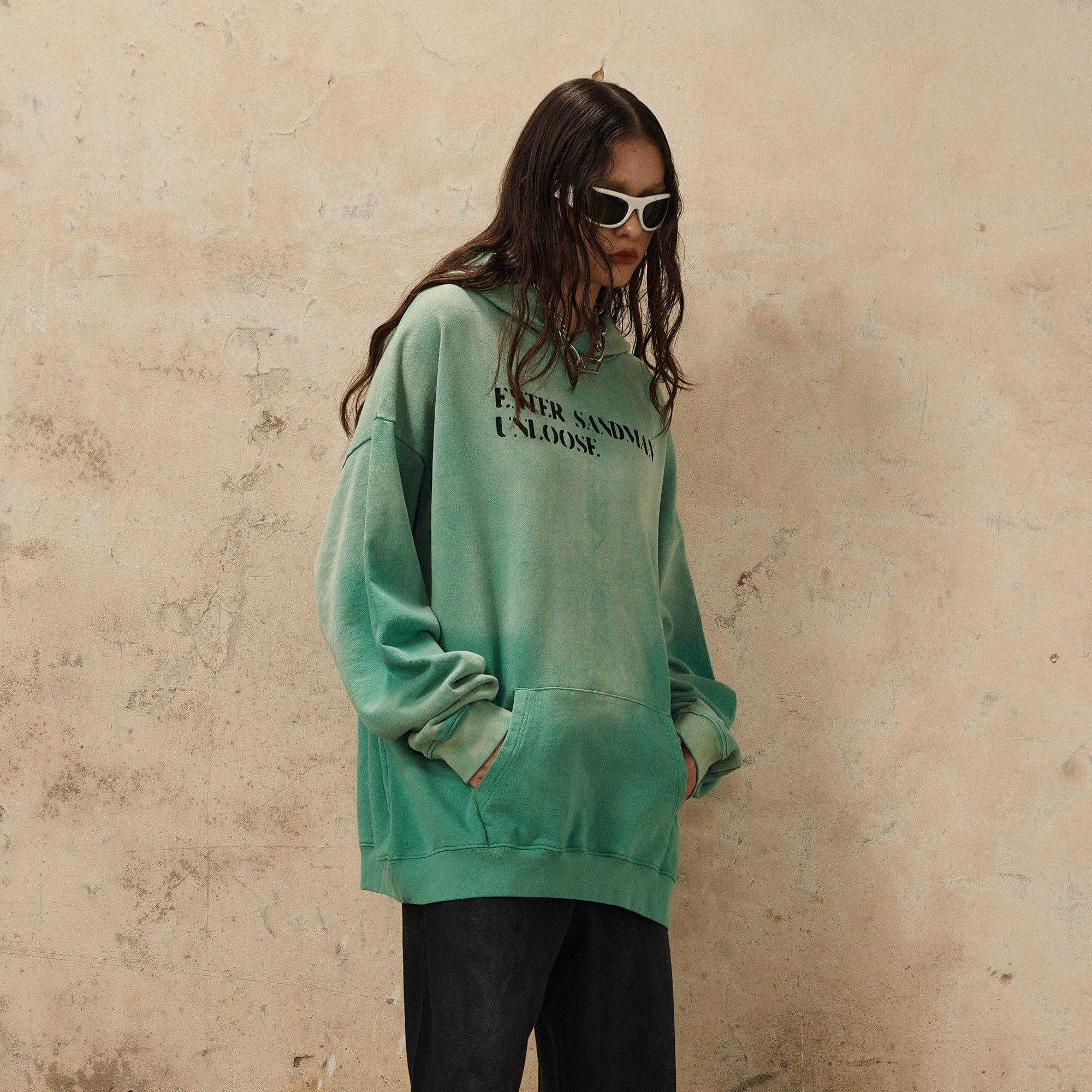 OVDY Enter Sandman Faded Hoodie-Hoodie-S-Green-Free Shipping Leatheretro