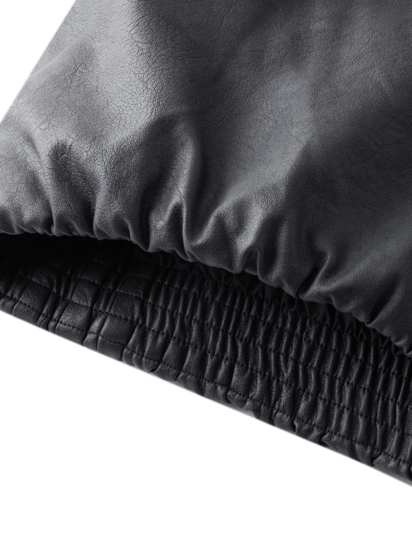 BONELESS Spliced Faux Leather Cotton Padded Jacket-Jacket-S-Black-Free Shipping Leatheretro