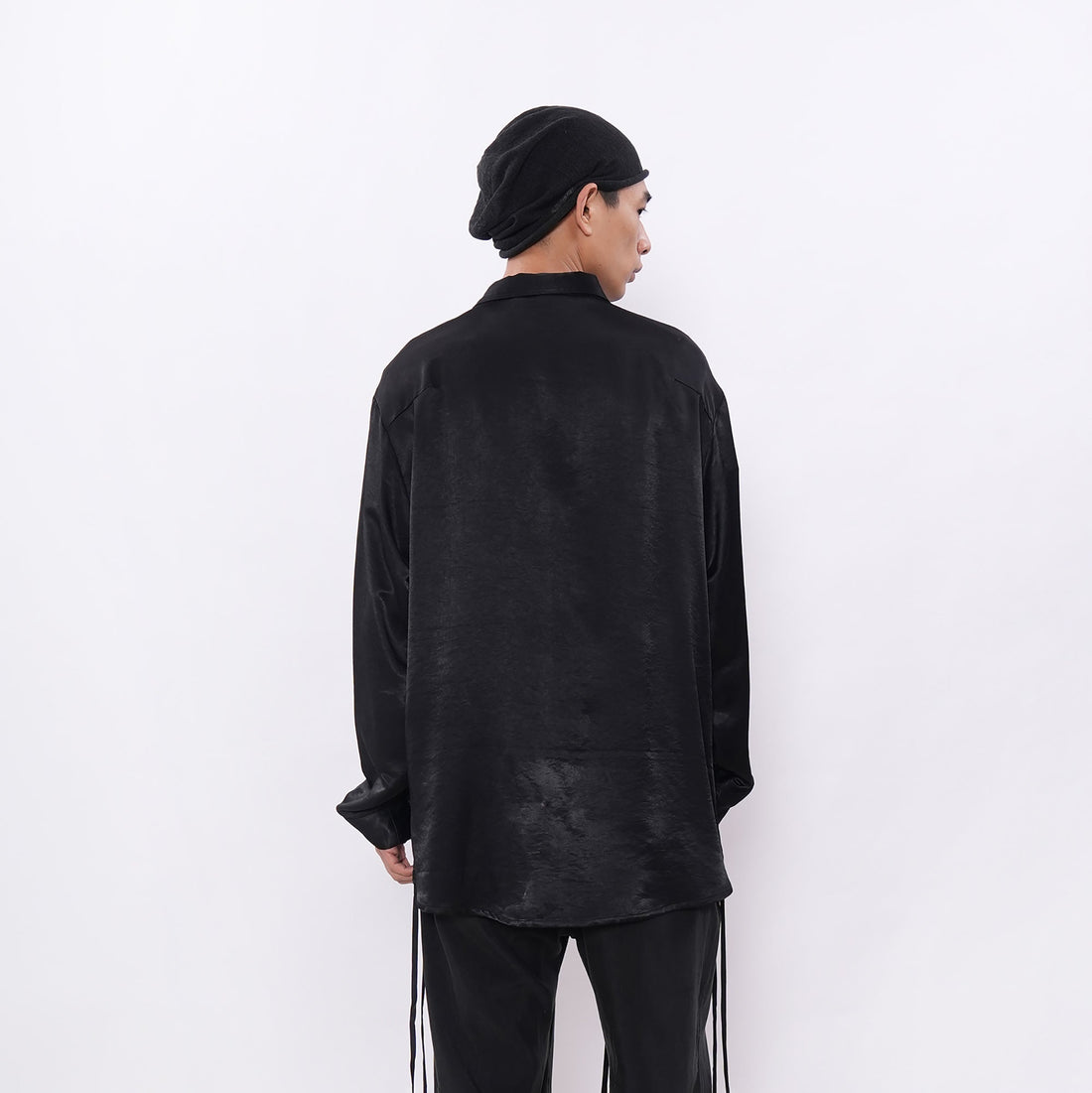 7440 37 1 Satin-Sheen Side-Drawstring Zip Shirt-Shirt-S (Preorder)-Free Shipping Leatheretro