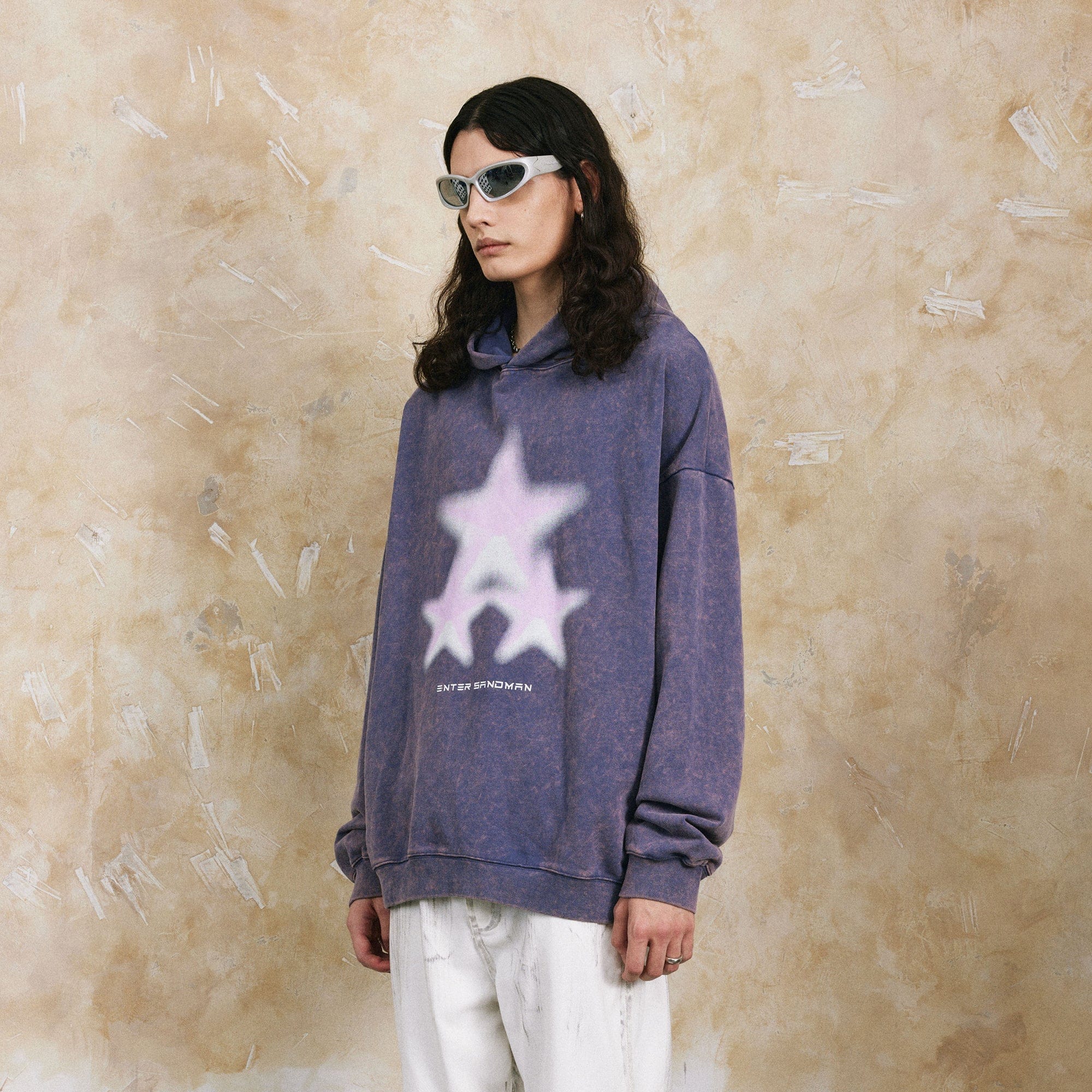 OVDY Soft Stars Faded Hoodie-Hoodie-S-Purple-Free Shipping Leatheretro