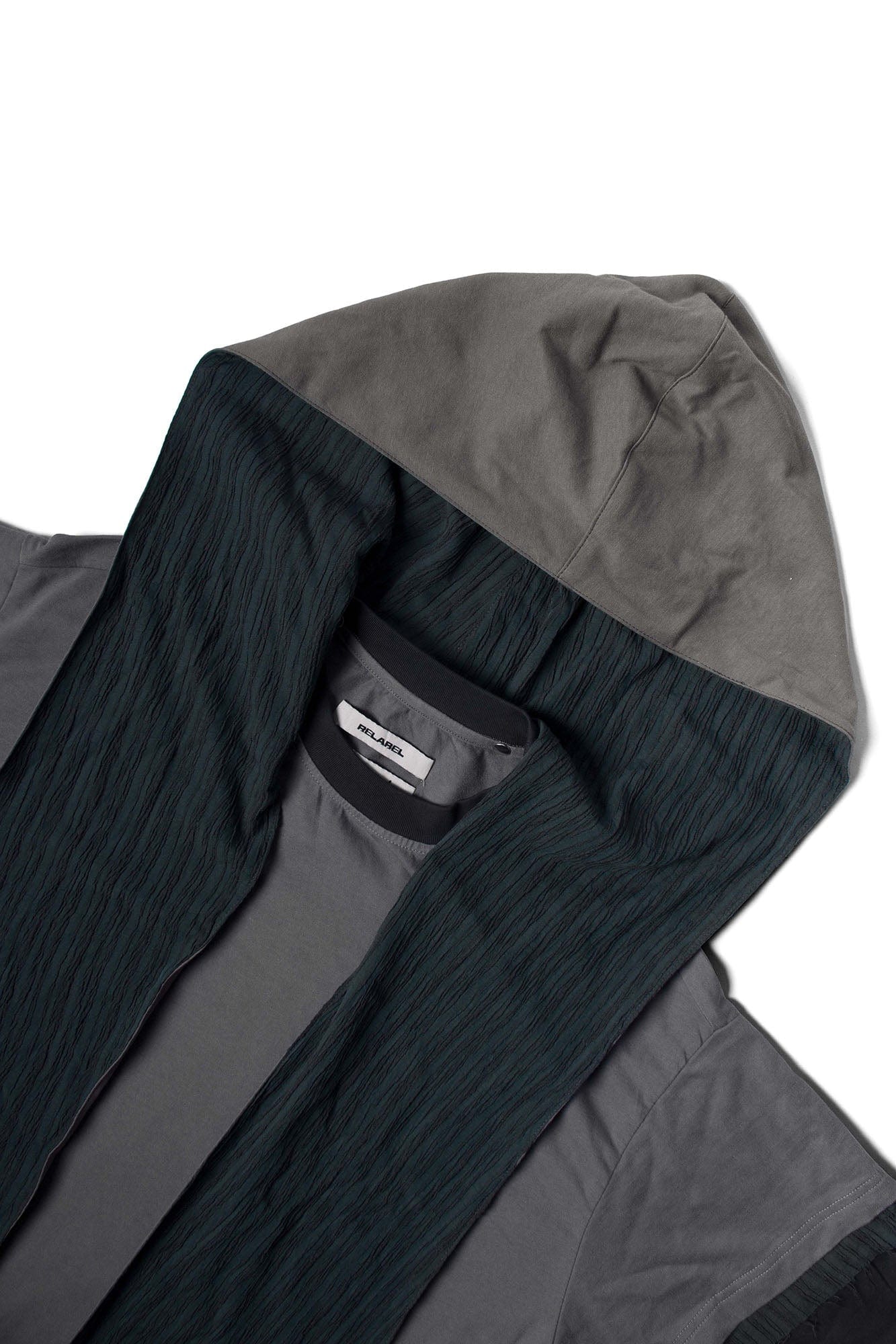 RELABEL Triple-Layer Detachable Striped Hood Long-Sleeve Tee Green-L/S Tee-XS-Free Shipping Leatheretro