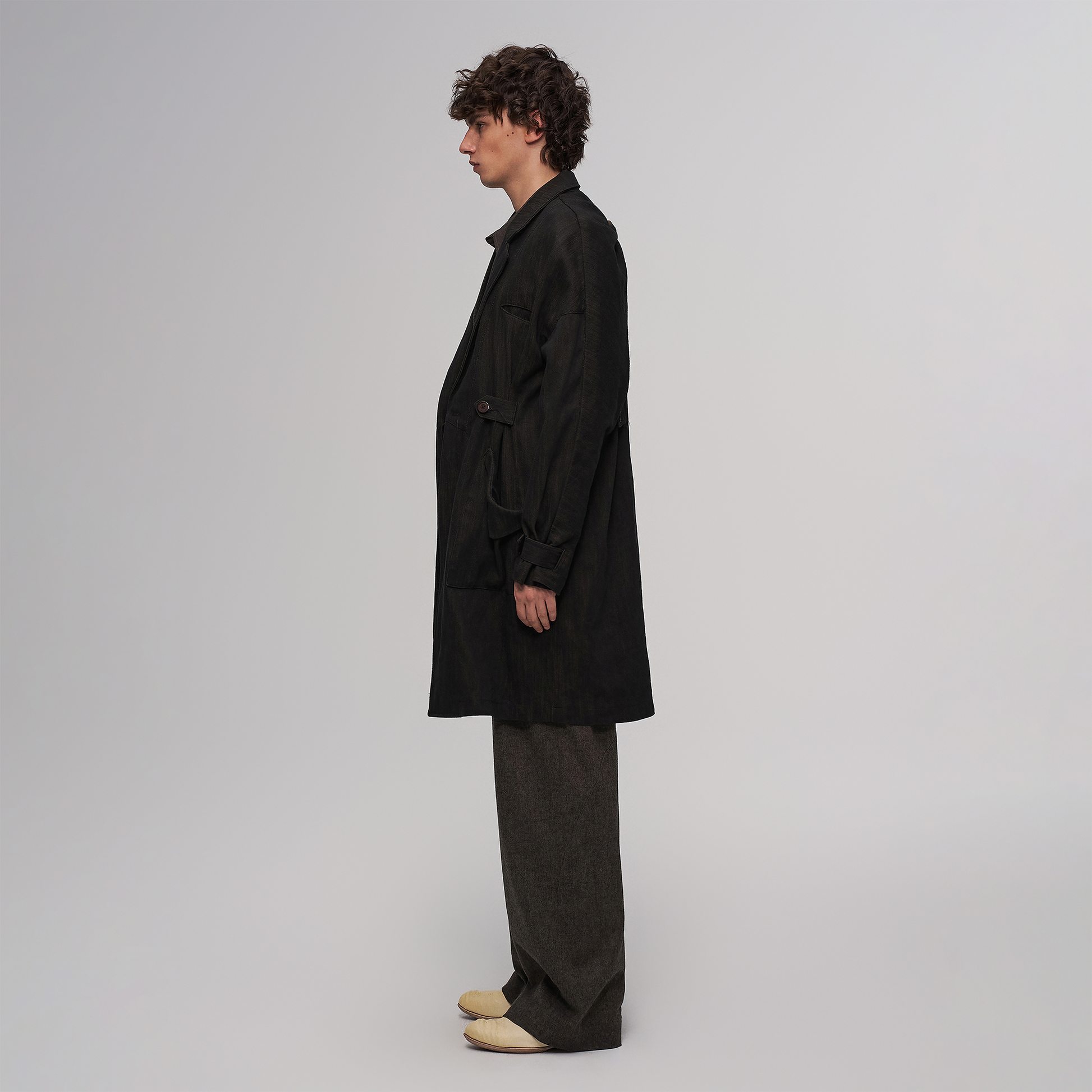 ILNya Nieternite Nifutur Knotted Cape-Back Linen-Blend Trench-Jacket-S(0)-Free Shipping Leatheretro
