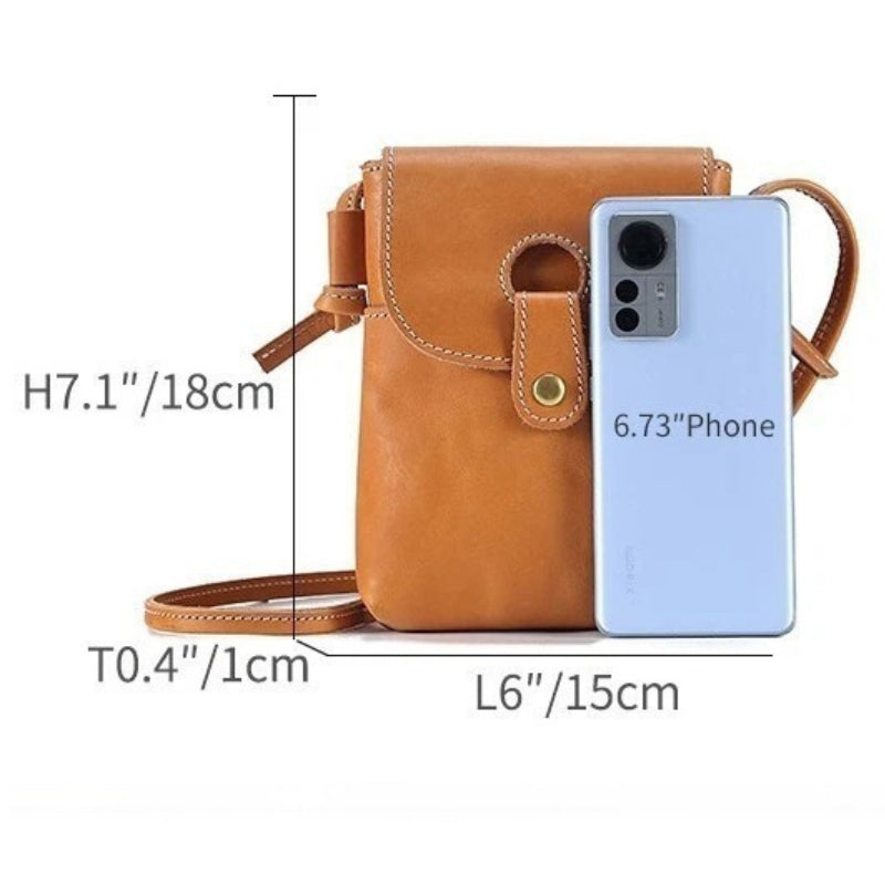 Women Trendy Leather Mini Crossbody Bag - Minimalist Phone Satchel Bags-Crossbody Bag-Blue-Free Shipping Leatheretro