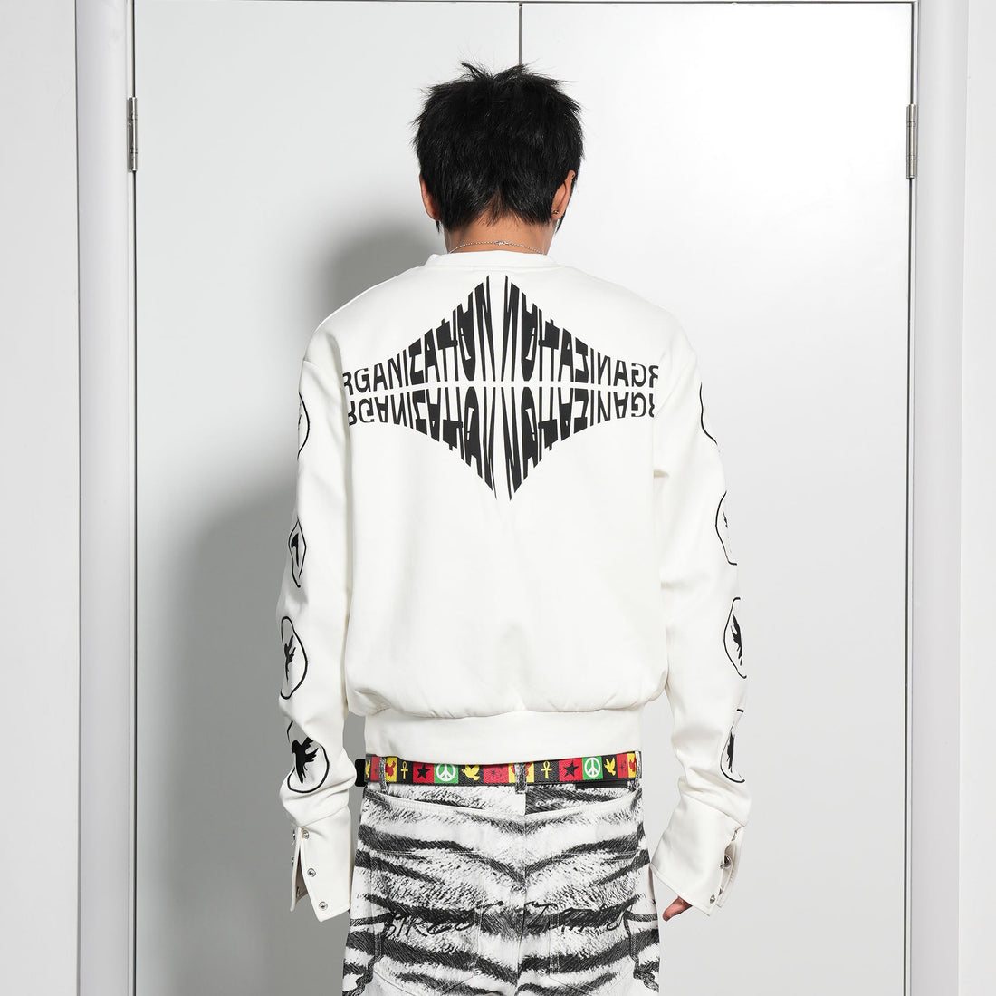 VINKID Peace Dove Patch Snap Sleeve Sweatshirt-Sweatshirt-S-Free Shipping Leatheretro