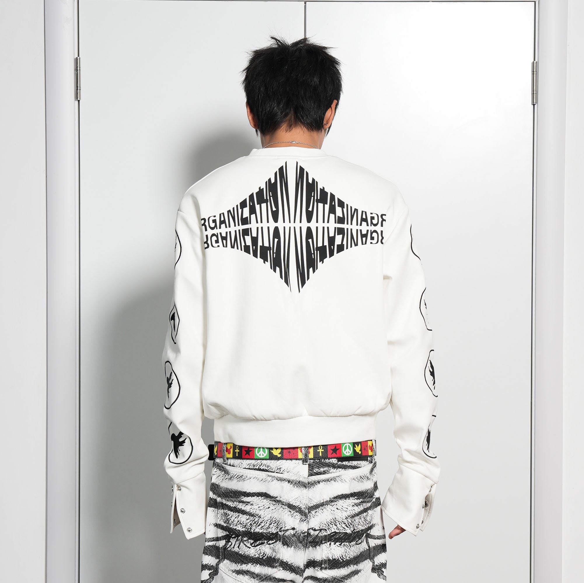 VINKID Peace Dove Patch Snap Sleeve Sweatshirt-Sweatshirt-S-Free Shipping Leatheretro