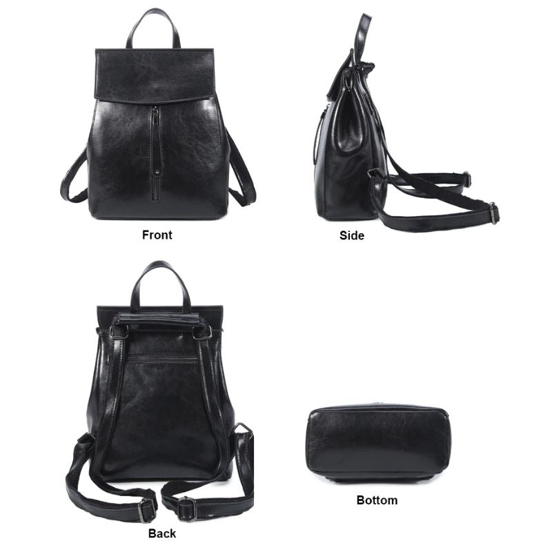 Vintage Genuine Leather Women's Backpack – Travel & Shoulder Bag-Backpacks-Green-Free Shipping Leatheretro
