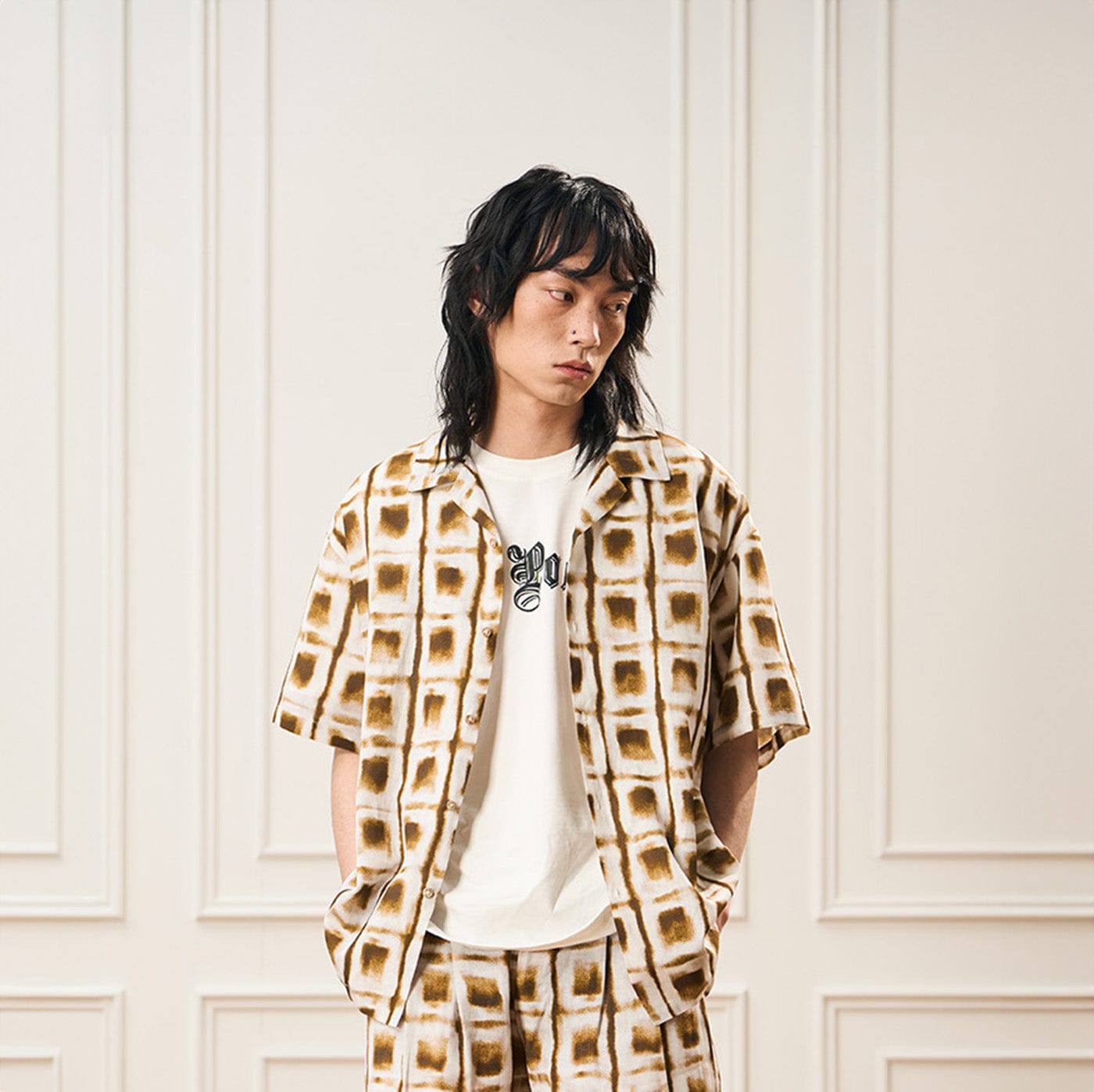 EPIC POETRY Ombre Check Spot Grid Half Shirt-Half shirt-S-Free Shipping Leatheretro