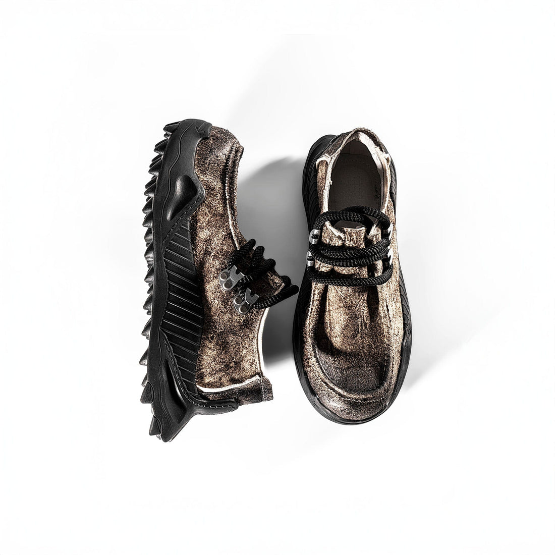 REWRITE Distressed Cowhide Trail Sneakers-Shoes-38.5-Free Shipping Leatheretro