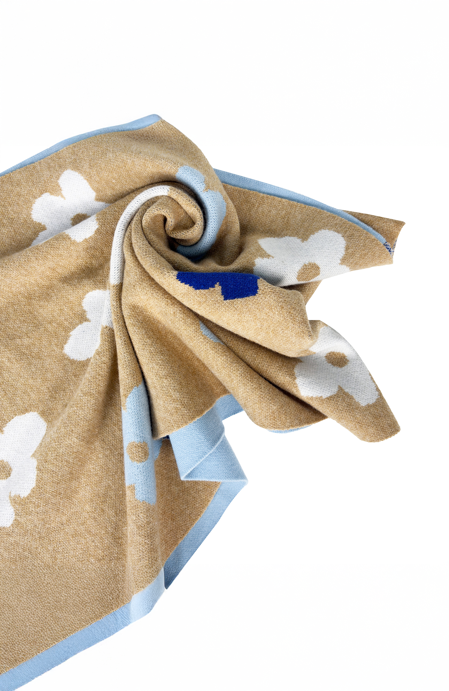MIICHOUS Floral Jacquard Contrast Scarf-Black-Free Shipping Leatheretro
