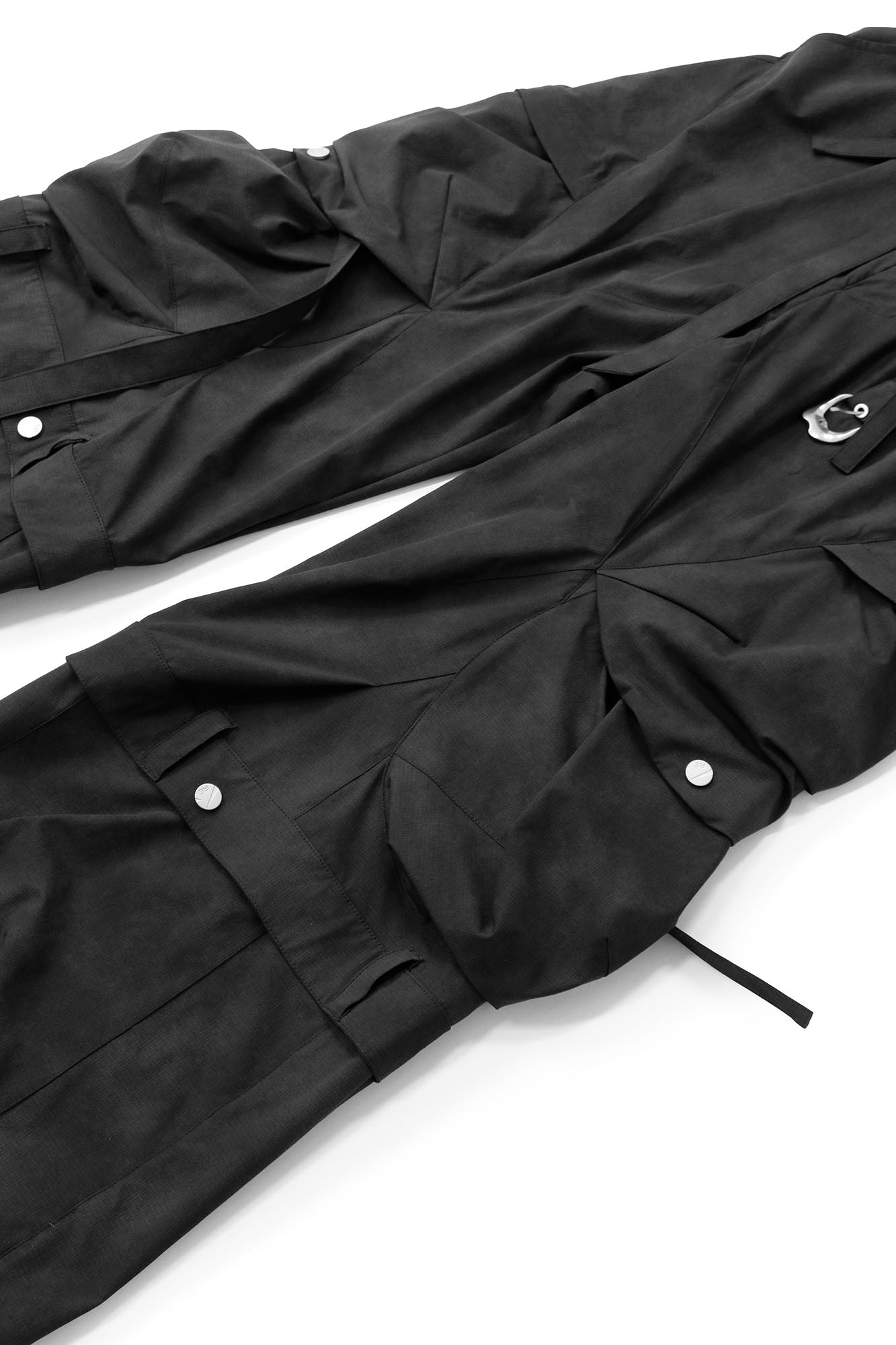RELABEL Detachable Ruched Inverted Waist Cargo Pants-Pants-XS (Preorder)-Black-Free Shipping Leatheretro