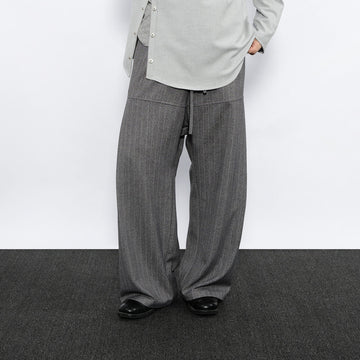 7440 37 1 Striped Drawstring Panel Wide-Leg Trousers-Pants-S (Preorder)-Free Shipping Leatheretro