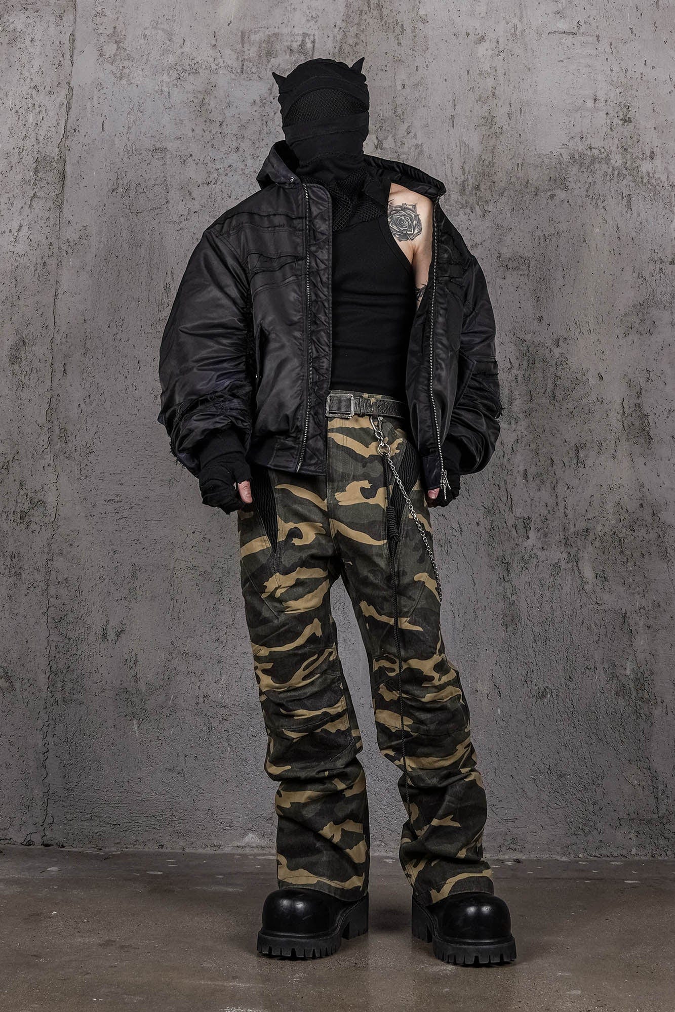 UNDERWATER Distressed Bondage MA-1 Jacket Black-Jacket-S-Free Shipping Leatheretro