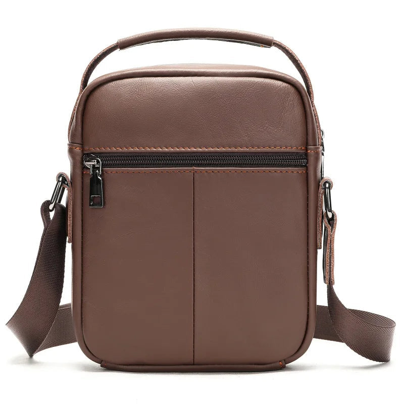 Men's Cowhide Casual Crossbody Bag - Large Capacity Leather Sling Bags-Crossbody Bag-7512Coffee-Free Shipping Leatheretro