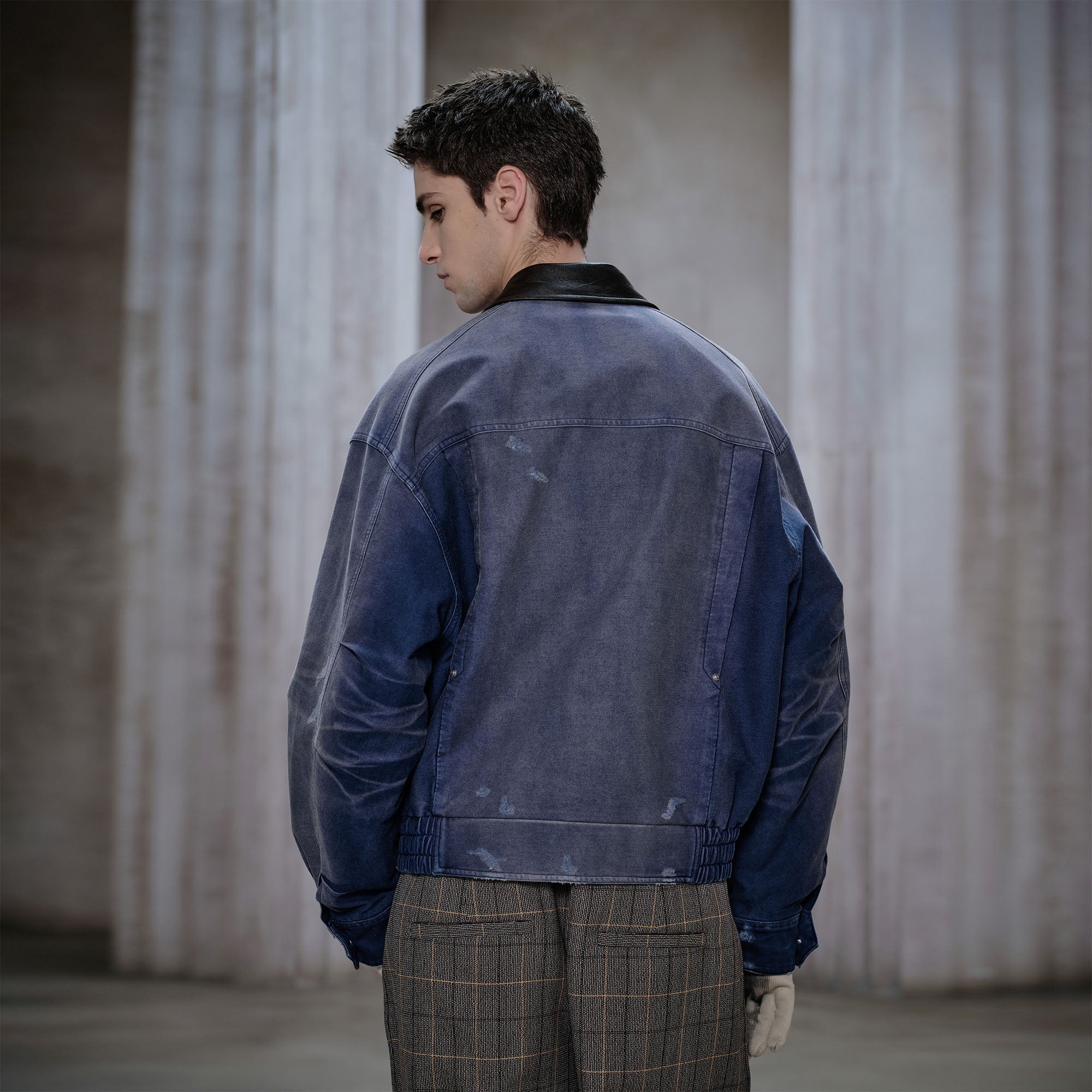 FACEONLAB Washed Gradient Utility Jacket Blue-Jacket-M-Free Shipping Leatheretro