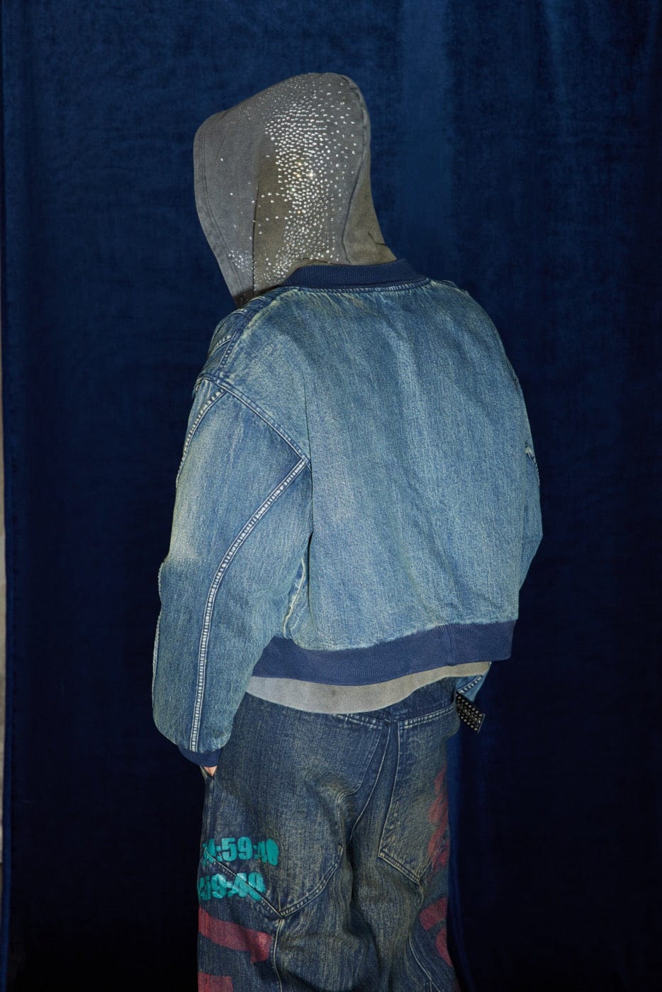 DND4DES Deconstructed Washed Denim Bomber Jacket-Jacket-S-Free Shipping Leatheretro