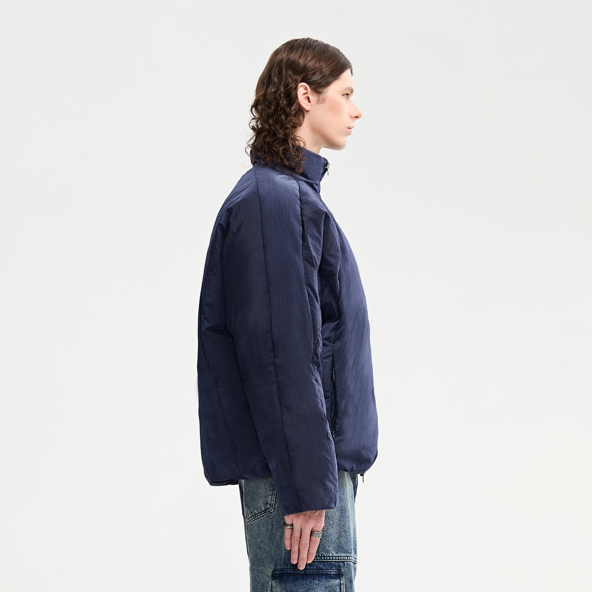 ORGANIC EMOTION Deconstructed Bat Silhouette Down Jacket-Jacket-S-Blue-Free Shipping Leatheretro