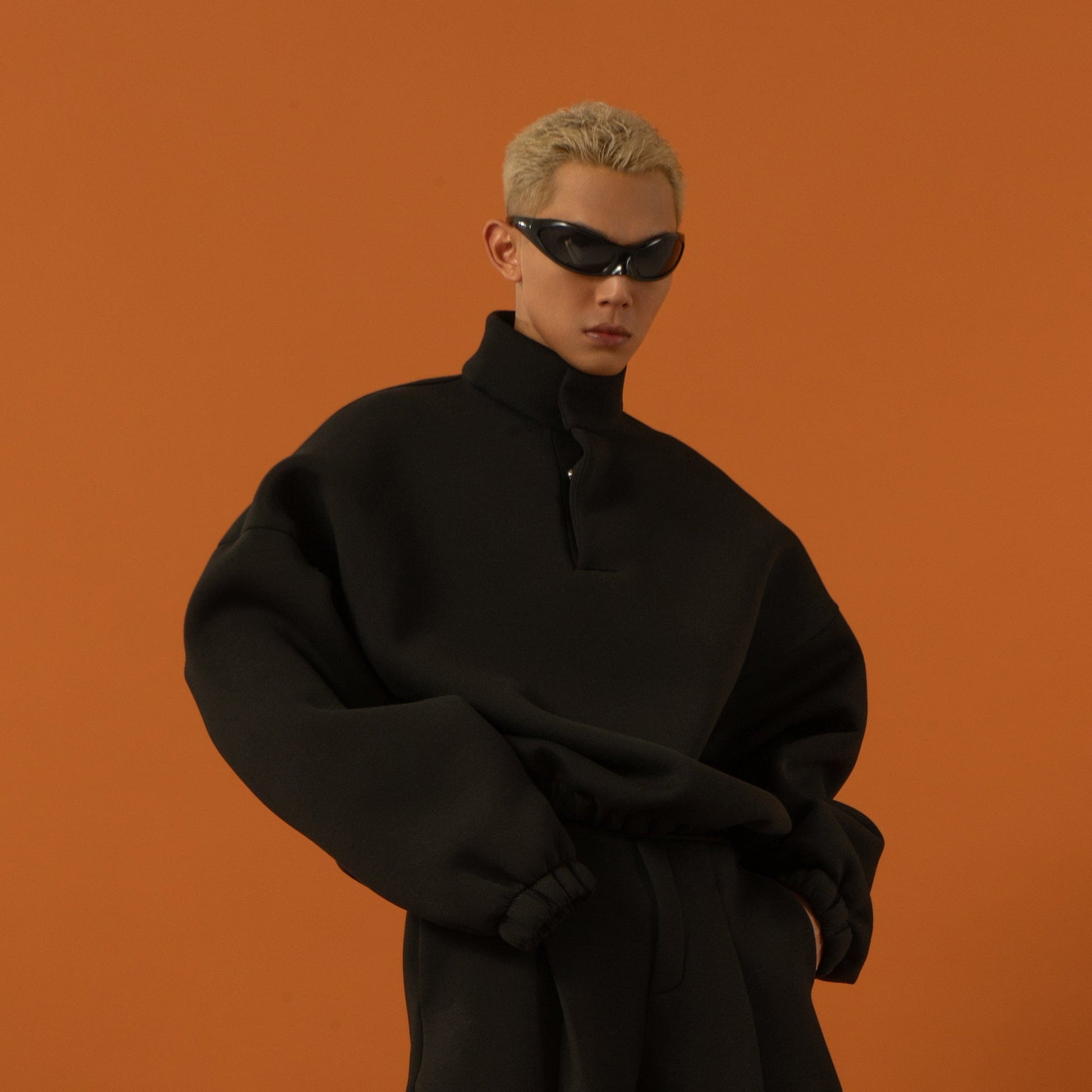 CLP The Astronaut Mockneck Sweatshirt-Sweatshirt-Gray-M-Free Shipping Leatheretro