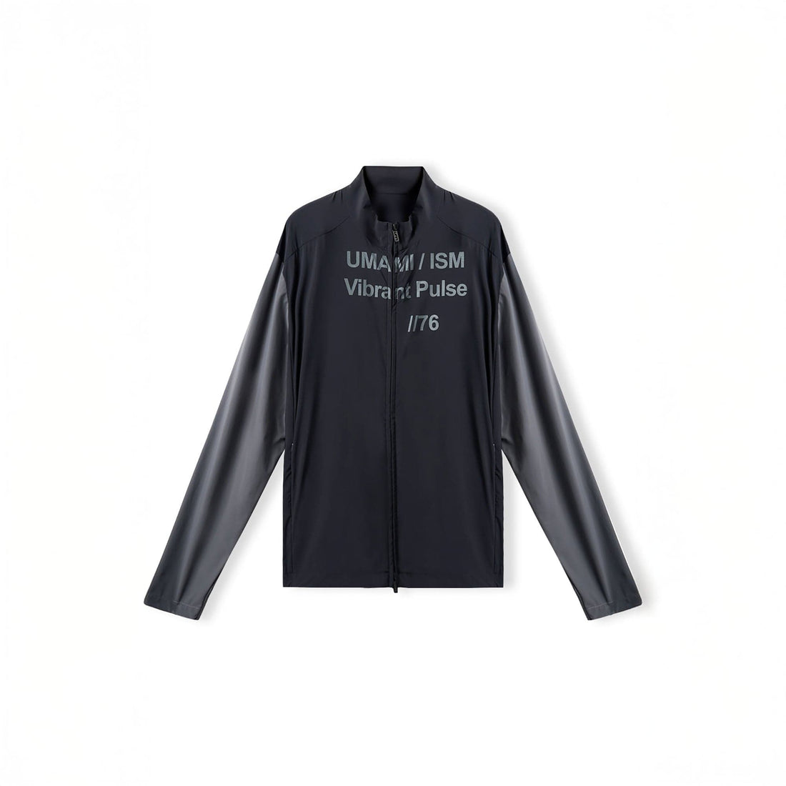 UMAMIISM Slogan Contrast Sleeve Mock Neck UV Protection Jacket-Jacket-XS-Black-Free Shipping Leatheretro