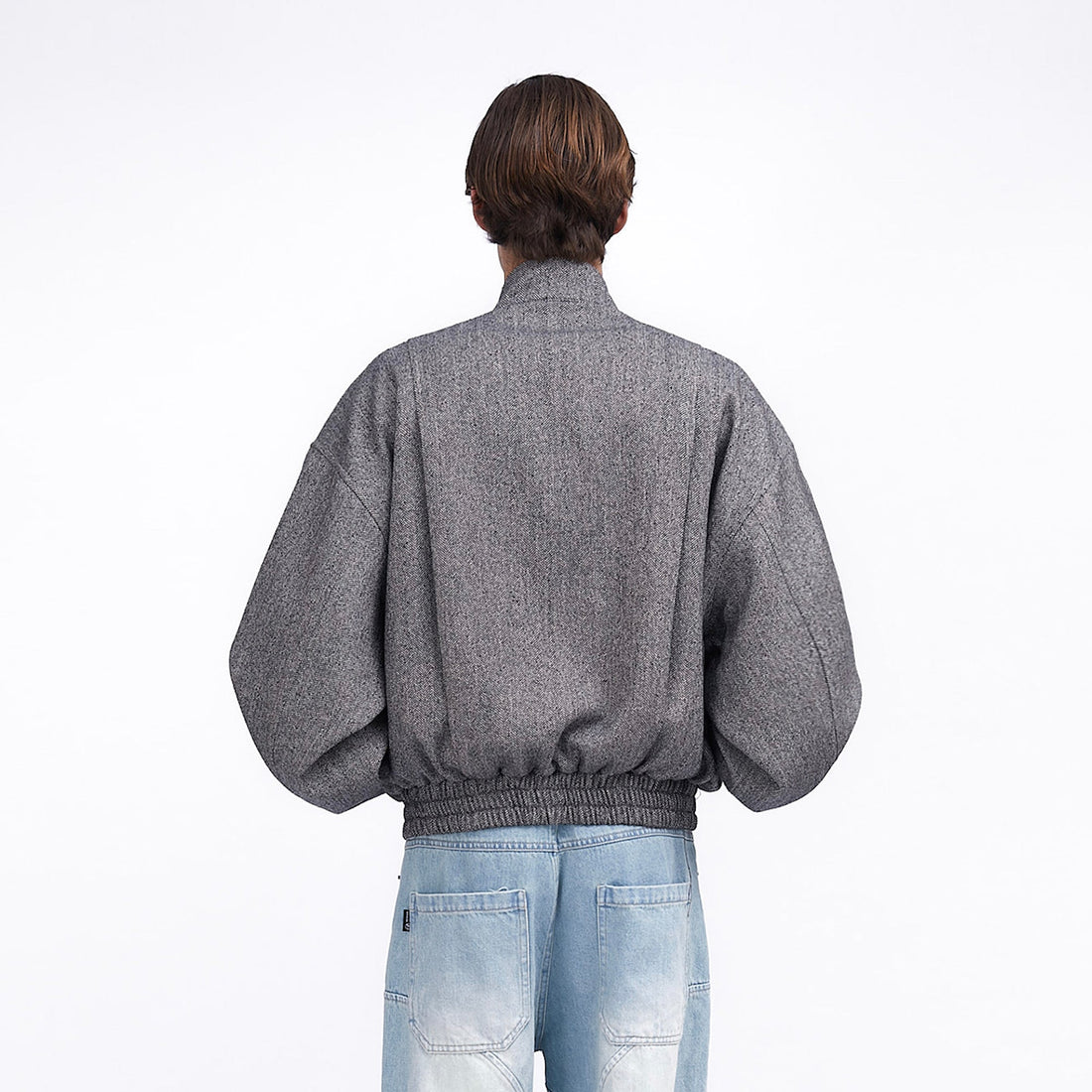 ASSEEN Horse Graphic Herringbone Bomber Jacket-Jacket-S-Free Shipping Leatheretro