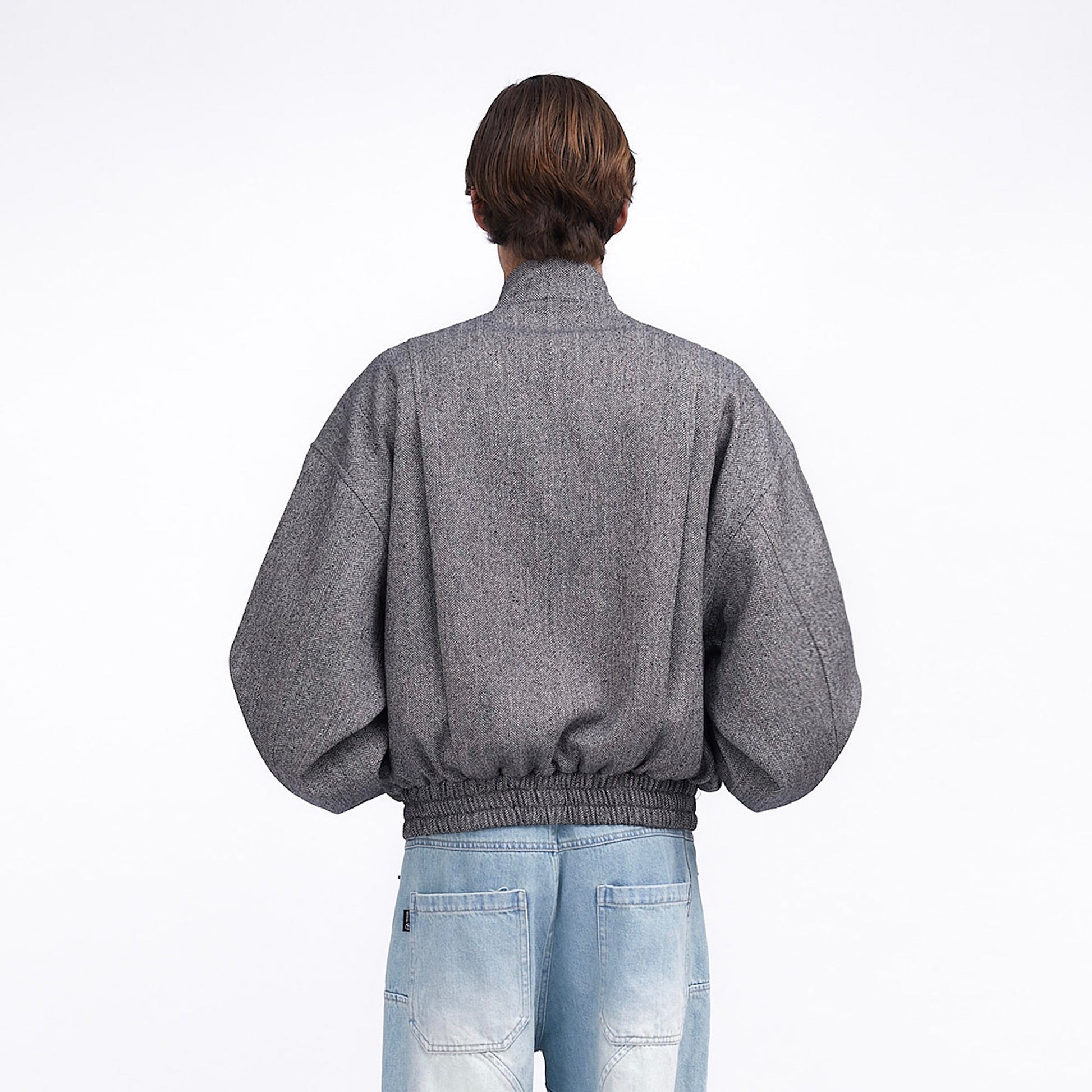 ASSEEN Horse Graphic Herringbone Bomber Jacket-Jacket-S-Free Shipping Leatheretro