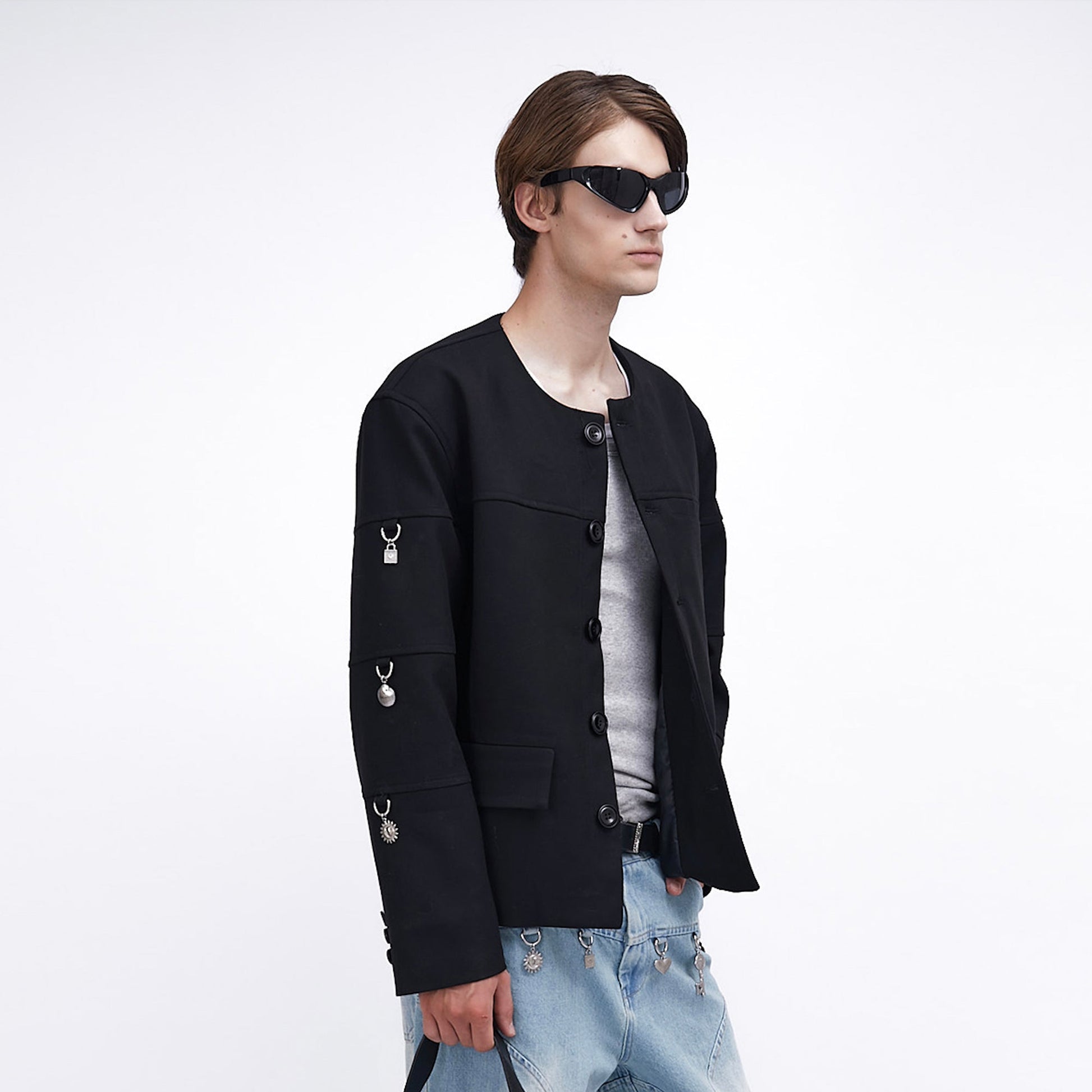 ASSEEN Padded-Shoulder Charm Jacket-Jacket-S-Free Shipping Leatheretro