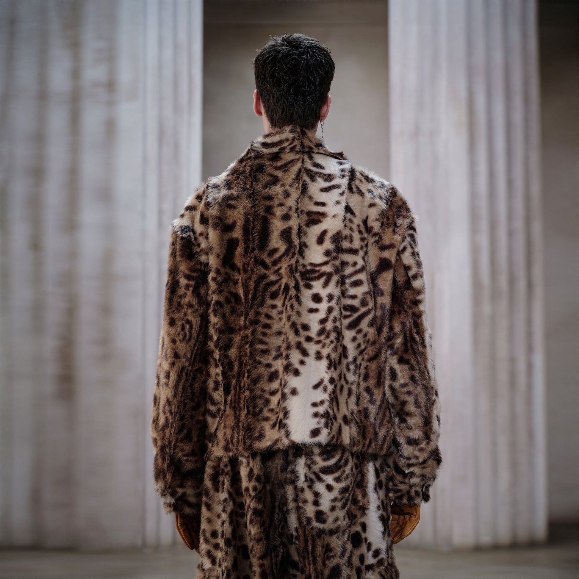 FACEONLAB Leopard Faux Fur Jacket-Jacket-M-With Badges (Badges Packaged Separately)-Free Shipping Leatheretro